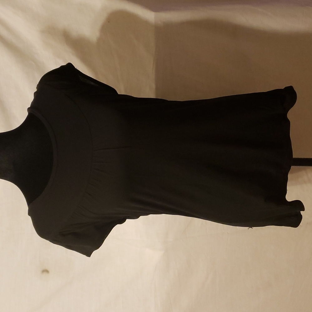 Black silk/nylon double layer see thru stretchy material